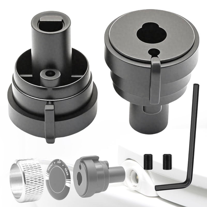Terixe 2 Pack Replacement Knob for Brondell Bidet Toilet Seat, Compatible with Non-Electric Swash Seat, Injection Moulding,ABS Material, (Plastic Knob Center Only, Metal Ring Not Included)Black - Image 1